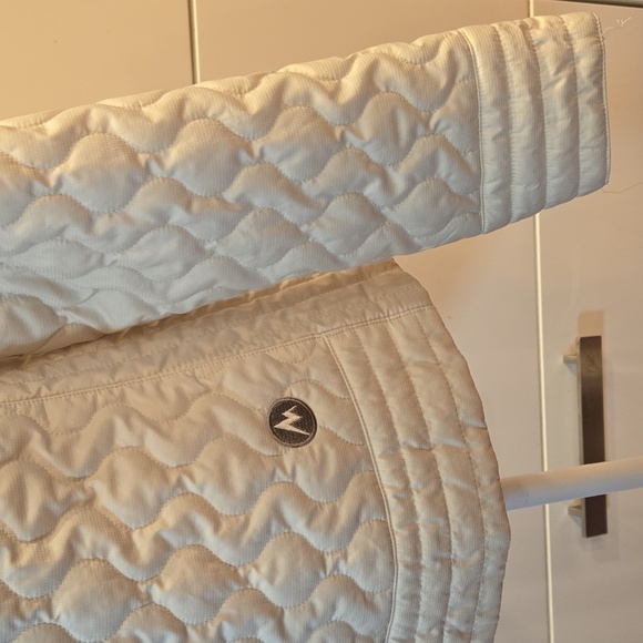 Marmot Quilted Faux Fur Collar Puffer Jacket Cream Size Small - Picture 5 of 15